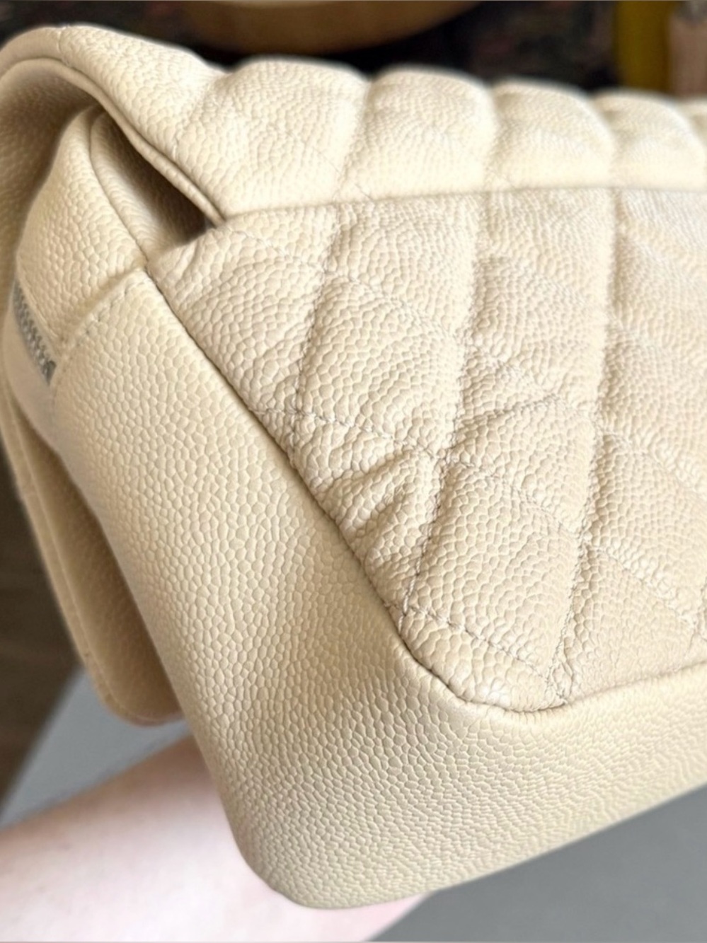 CHANEL Caviar Classic Flap Bag with Silver Chain 100% authentic - Picture 6 of 9
